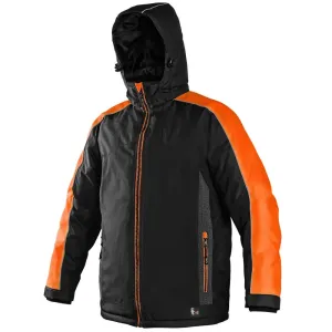 Canis (CXS) Pánska zimná bunda BRIGHTON - Čierna / oranžová | XXXL