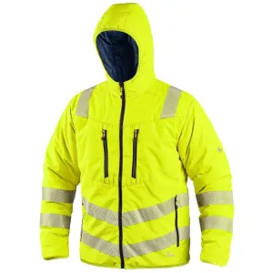 Canis (CXS) Pánska zimná obojstranná reflexná bunda CXS CHESTER - Žltá / tmavomodrá | L