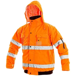 Canis (CXS) Zimná reflexná bunda s odopínateľnými rukávmi LEEDS - Oranžová | M