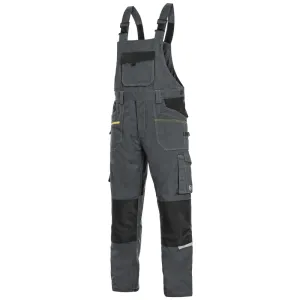 Canis (CXS) Montérkové nohavice s náprsenkou CXS STRETCH - Tmavošedá / čierna | 50