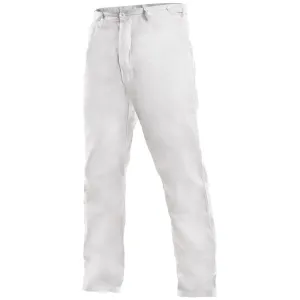 Pánske biele bavlnené nohavice Artur - veľkosť: 52, farba: biela
