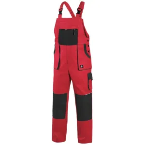 Canis (CXS) Pracovné nohavice s náprsenkou CXS LUXY ROBIN - Červená / čierna | 52