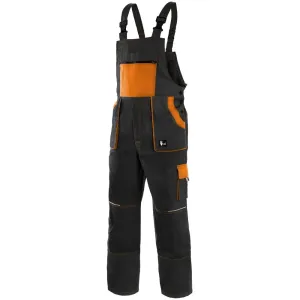 Canis (CXS) Pracovné nohavice s náprsenkou CXS LUXY ROBIN - Čierna / oranžová | 46