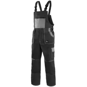 Canis (CXS) Pracovné nohavice s náprsenkou CXS LUXY ROBIN - Čierna / šedá | 52