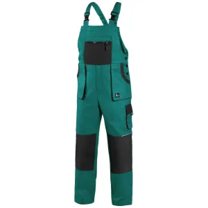 Canis (CXS) Pracovné nohavice s náprsenkou CXS LUXY ROBIN - Zelená / čierna | 48