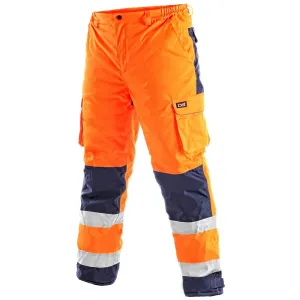 Zateplené reflexné pracovné nohavice CXS Cardiff - veľkosť: XXL, farba: oranžová