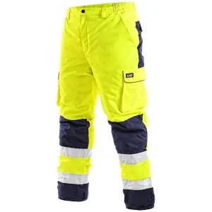 Zateplené reflexné pracovné nohavice CXS Cardiff - veľkosť: L, farba: žltá