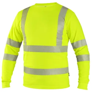 Reflexné tričko s dlhým rukávom CXS Oldham  - veľkosť: L, farba: fluorescenčno žltá