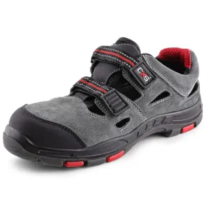 Pracovné sandále CXS Rock Phyllite O1 FO HRO SRA MF - veľkosť: 42, farba: sivá/červená