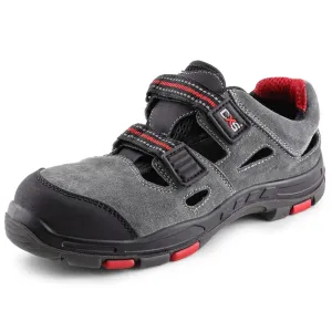Bezpečnostné sandále CXS Rock Phyllite S1P SRA HRO MF - veľkosť: 39, farba: sivá/červená