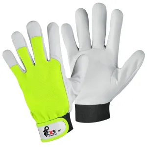 Kombinované pracovné rukavice CXS Technik HV - veľkosť: 10/XL, farba: HV žltá