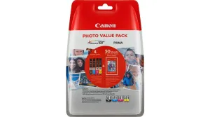 Canon CLI-551 multipack (CMYK) + PP-201 fotopapír 50x, foto papír, lesklý, bílý, 10x15cm, 4x6