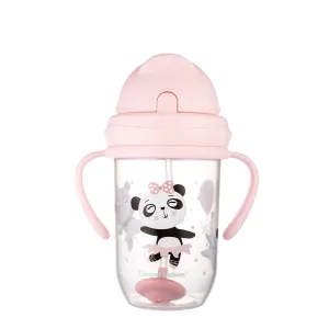 Canpol babies Exotic Animals Non-Spill Expert Cup With Weighted Straw Pink 270 ml šálka pre deti