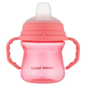 Canpol babies hrnček so silikónovým piťkom FirstCup 150 ml, ružový