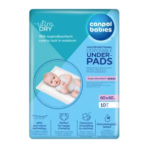 Canpol babies Ultra Dry Multifunctional Disposable Underpads 60 x 60 cm 10 ks prebaľovacia podložka pre ženy