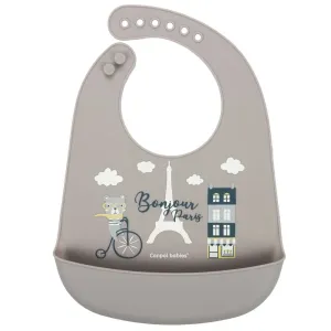 Canpol babies Bonjour Paris Silicone Bib With Pocket 1 ks podbradník pre deti