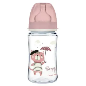Canpol babies Bonjour Paris Easy Start Anti-Colic Bottle Pink 3m+ 240 ml dojčenská fľaša pre deti