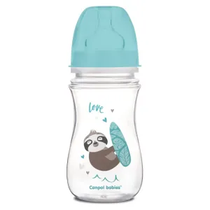 Canpol babies Exotic Animals Easy Start Anti-Colic Bottle Blue 3m+ 240 ml dojčenská fľaša pre deti