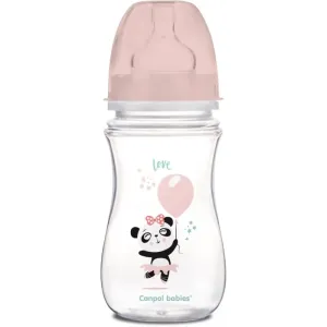 Canpol babies Exotic Animals Easy Start Anti-Colic Bottle Pink 3m+ 240 ml dojčenská fľaša pre deti