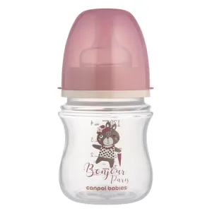 Canpol babies Bonjour Paris Easy Start Anti-Colic Bottle Pink 0m+ 120 ml dojčenská fľaša pre deti