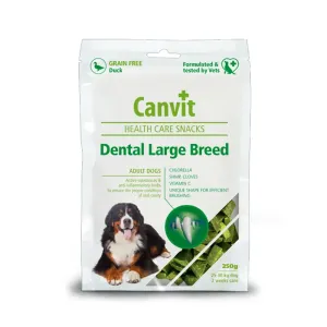 Maškrta Canvit dentálny snack pre veľké plemená psov 250g