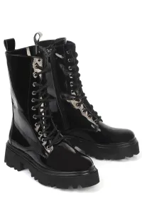 Capone Outfitters Round Toe Women's Boots with Zipper and Lace-up Trak Sole