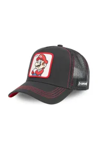 Čiapka Capslab Super Mario čierna farba, s nášivkou, CL.SMB.1.MAR2