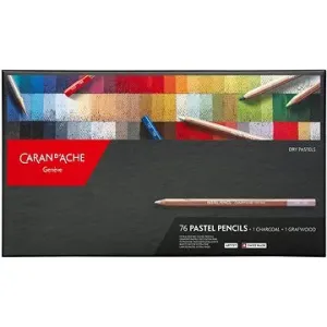 CARAN D'ACHE Umelecké pastely v ceruzke 76 farieb + 2 grafitové ceruzky