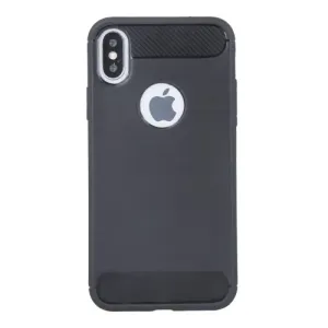 Puzdro Carbon Lux TPU iPhone XR - Čierne #2694279