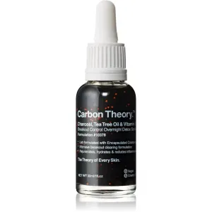 Carbon Theory Charcoal, Tea Tree Oil & Vitamin E regeneračné nočné sérum s revitalizačným účinkom pre problematickú pleť 30 ml