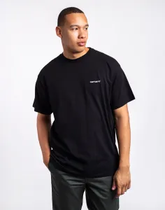 Pánske tričko Carhartt WIP S / S tričko s výšivkou I030435 Čierna / biela #5698014