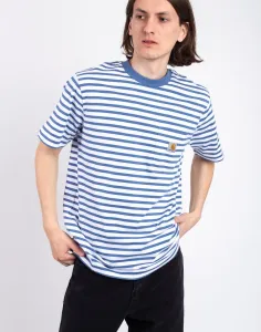 Carhartt WIP S/S Seidler Pocket T-Shirt Seidler Stripe, Sorrent XL