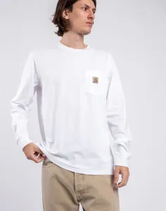 Pánske tričko Carhartt WIP tričko s dlhým rukávom I030437 biele #5988899