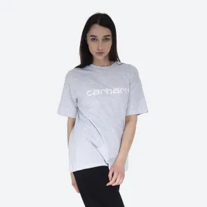 Carhartt WIP W' S/S Script T-Shirt I029076 ASH HEATHER/WHITE #1002176