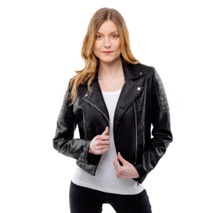 Women's Leatherette Jacket GLANO - Black #978616