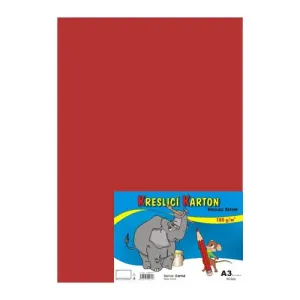 STEPA kresliaci kartón A3, 50 listov, 180 g/m2, červený
