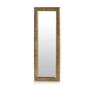 Casa Chic Norwich Zrkadlo Obdĺžnikový drevený rám 130 x 45 cm Mozaikový dizajn #1426864