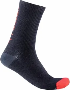 Castelli Bandito Wool 18 Savile Blue/Red L/XL Cyklo ponožky