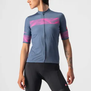 CASTELLI Cyklistický dres s krátkym rukávom - FENICE LADY - modrá/ružová