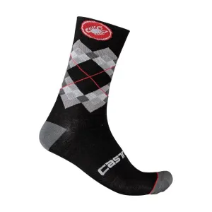 CASTELLI Cyklistické ponožky klasické - ROMBO 18 - čierna #7254813