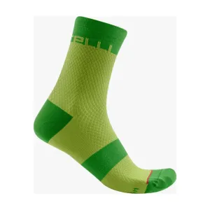 CASTELLI Cyklistické ponožky klasické - VELOCISSIMA 12 - svetlo zelená/zelená #7254783