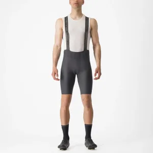 CASTELLI Cyklistické nohavice krátke s trakmi - ESPRESSO - šedá #9255610