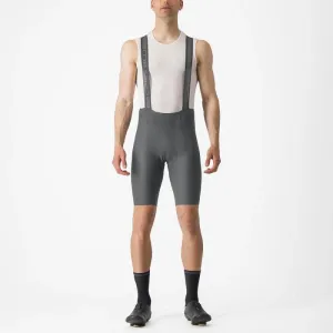 CASTELLI Cyklistické nohavice krátke s trakmi - ESPRESSO - šedá #9388030