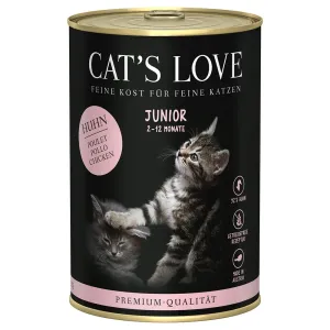 Cat's Love 6 x 400 g - junior kuracie