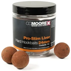 Cc moore tvrdené boilie pro-stim liver hard hookbaits - 24 mm 15 ks