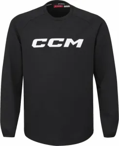 CCM Locker Room Fleece Crew SR Black S SR Hokejová mikina