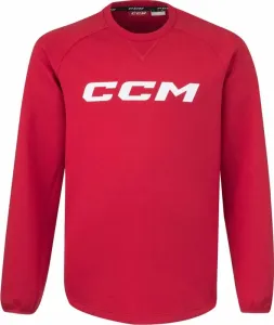CCM Locker Room Fleece Crew SR Red L SR Hokejová mikina
