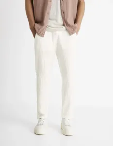 Biele bavlnené nohavice Celio Cobogaze #1073106