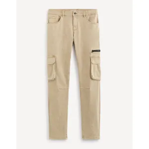 Béžové pánske nohavice s vreckami Celio #730868