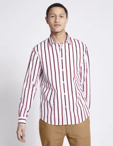 Červeno-biela pánska pruhovaná košeľa Celio Nausa